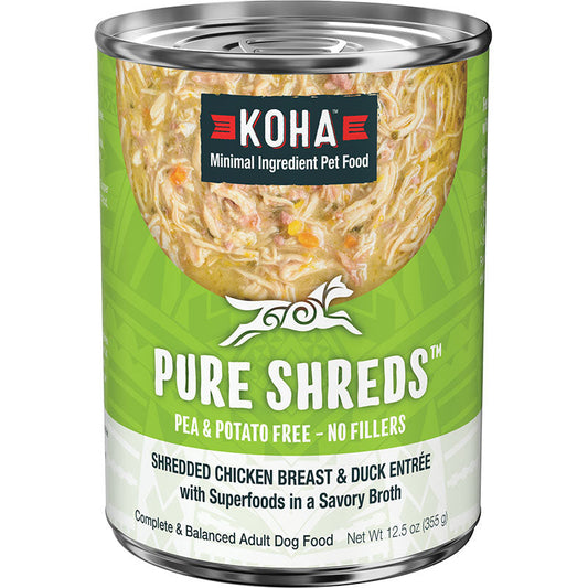 Koha Dog Grain Free Shredded Chicken And Duck 12,5oz,(Case Of 12)
