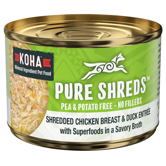 Koha Dog Grain Free Shredded Chicken And Duck 5,5oz,(Case Of 12)