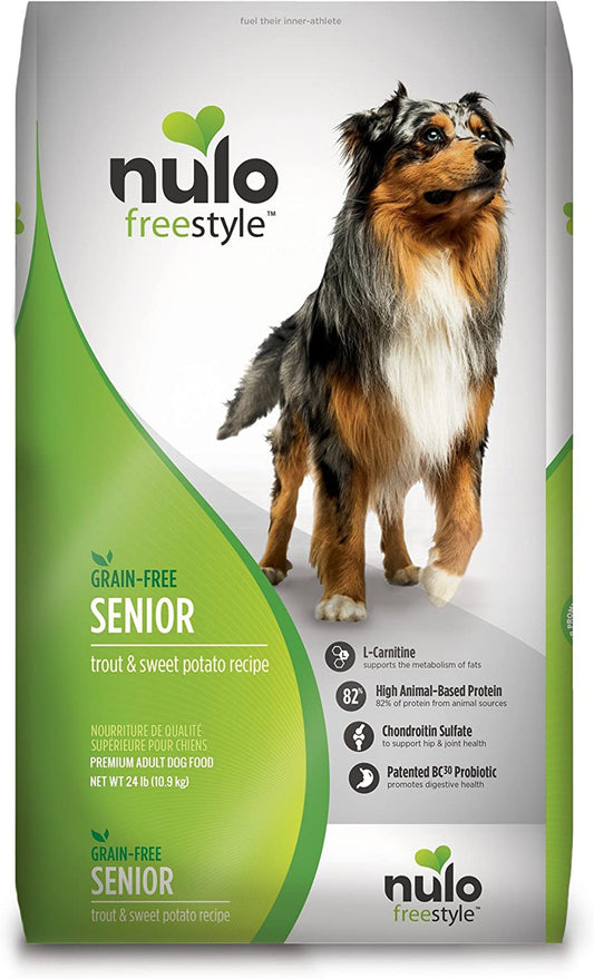 Nulo FreeStyle Grain Free Senior Dry Dog Food Trout 1ea/24 lb