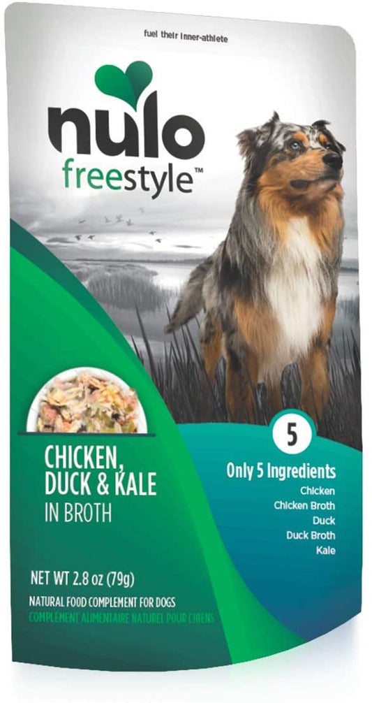 Nulo Freestyle Dog Food Topper Chicken, Duck & Kale in Broth 24ea/2,8 oz