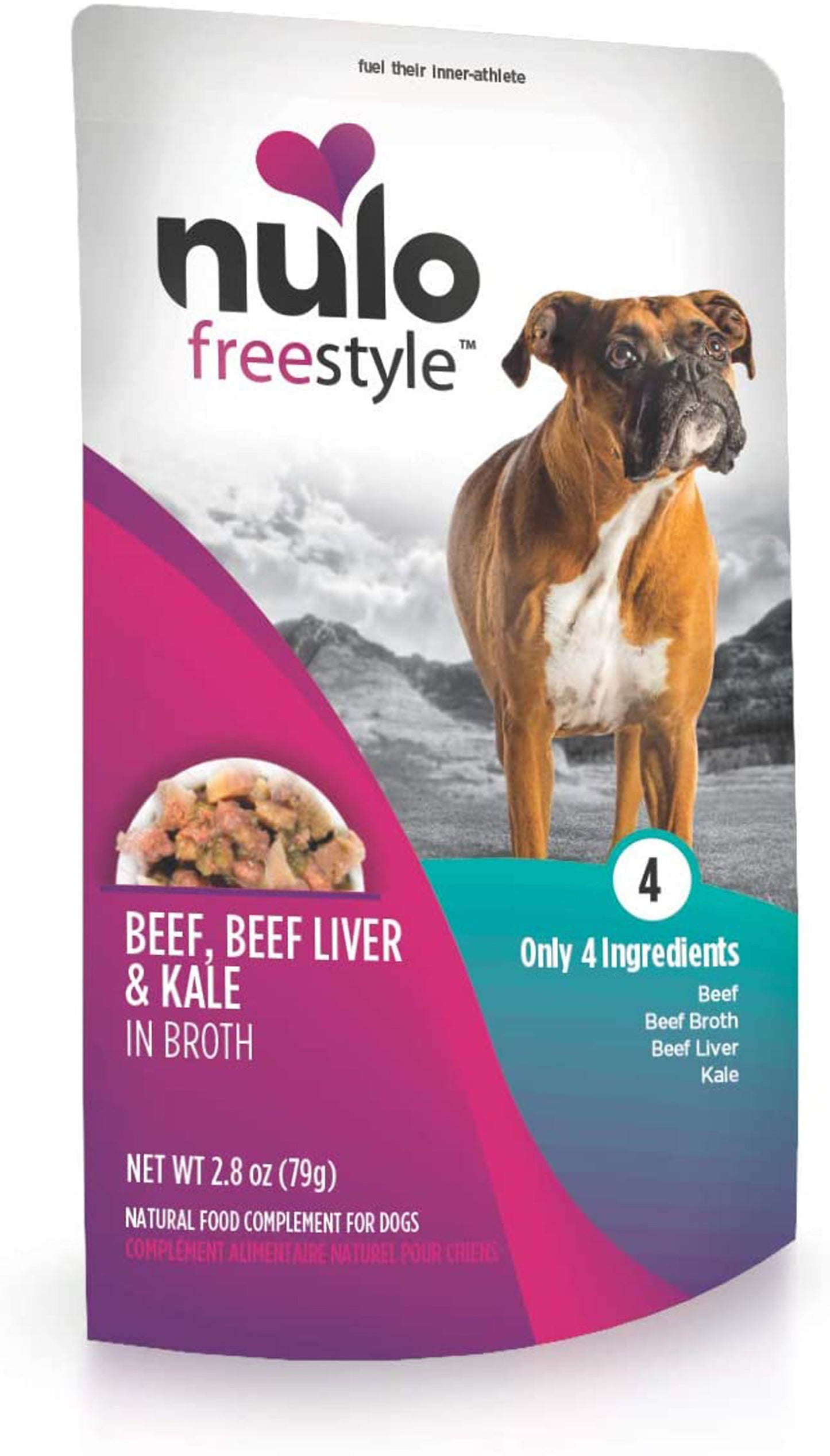 Nulo Freestyle Dog Food Topper Beef, Liver & Kale in Broth 24ea/2,8 oz