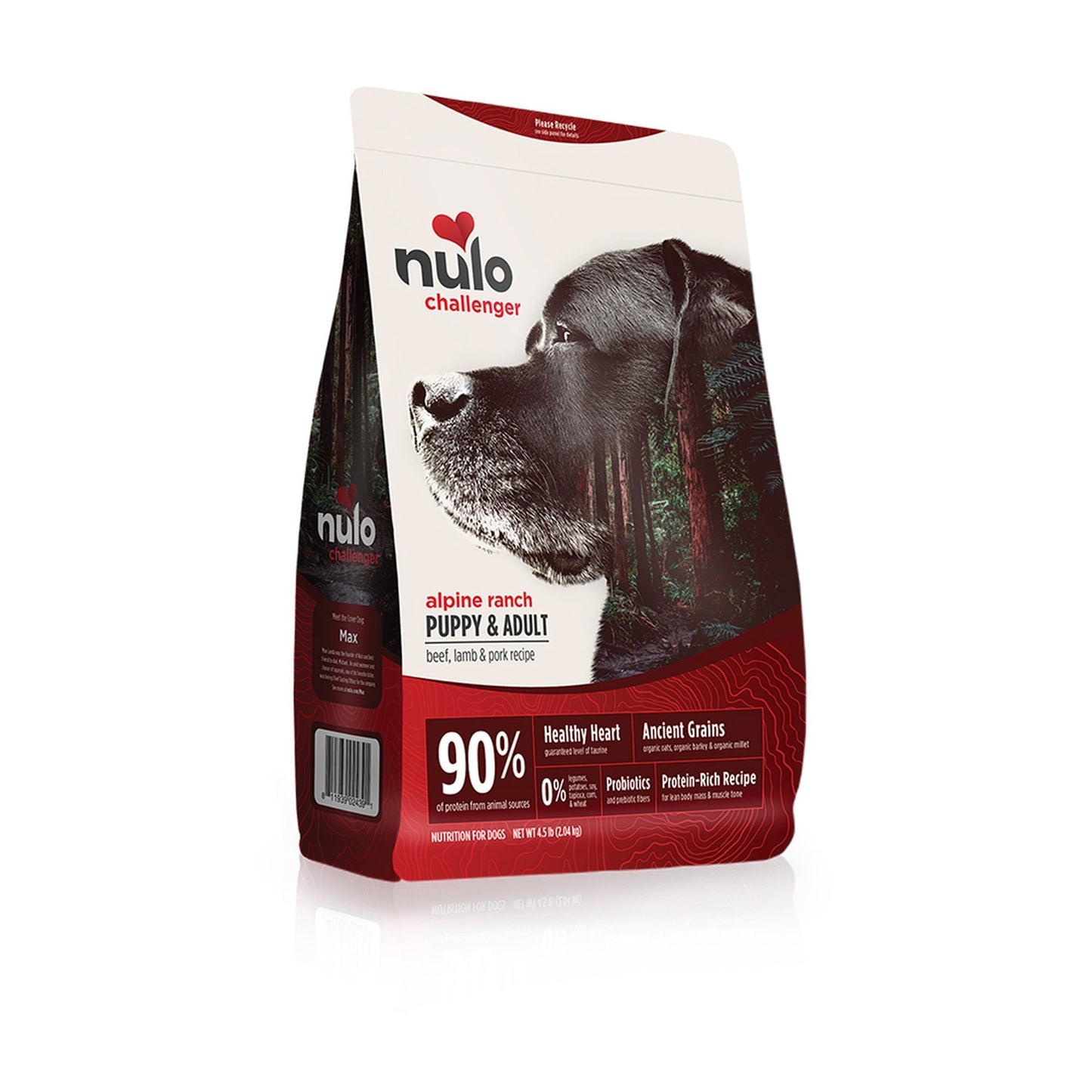 Nulo Challenger High-Meat Adult & Puppy Dry Dog Food Alpine Ranch Beef, Lamb & Pork 1ea/4,5 lb