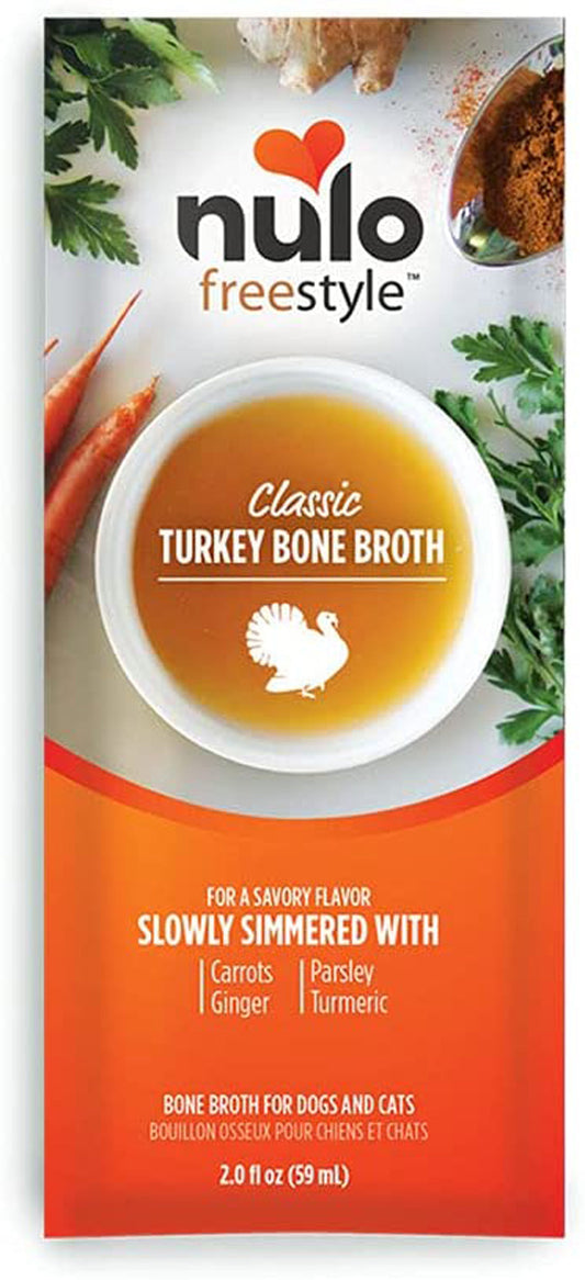 Nulo Freestyle Dog Food Topper Classic Turkey Bone Broth 24ea/2 oz
