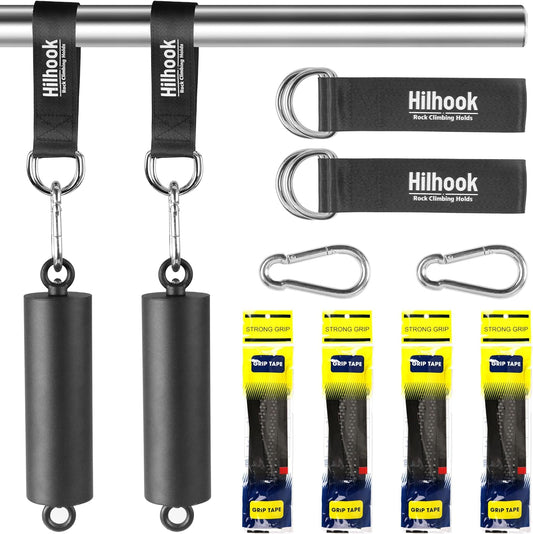 Pull Up Climbing Hold Grips, Non Slip Portable Rock Climbing Holds Training Set, Hangboard Grip Strength Trainer for Kettlebells, Workout, Bouldering, Ninja Warrior Indoor Outdoor