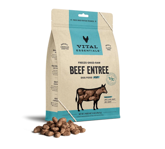 Vital Essentials Dog Freeze-Dried Nibs Beef 14oz,