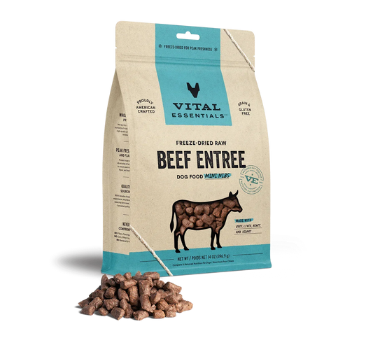 Vital Essentials Dog Freeze-Dried Mini Nibs Beef 14oz,