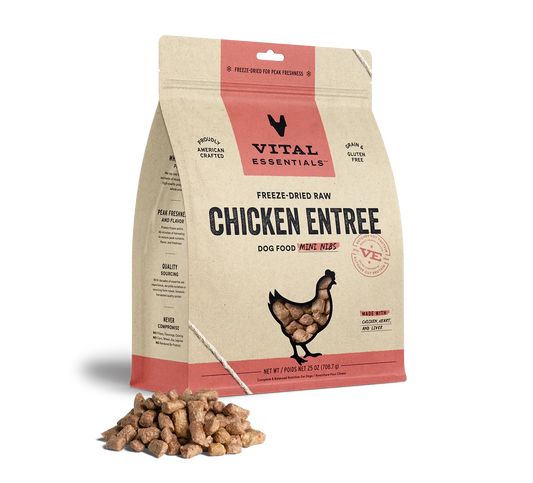 Vital Essentials Dog Freeze-Dried Mini Nibs Chicken 25oz,