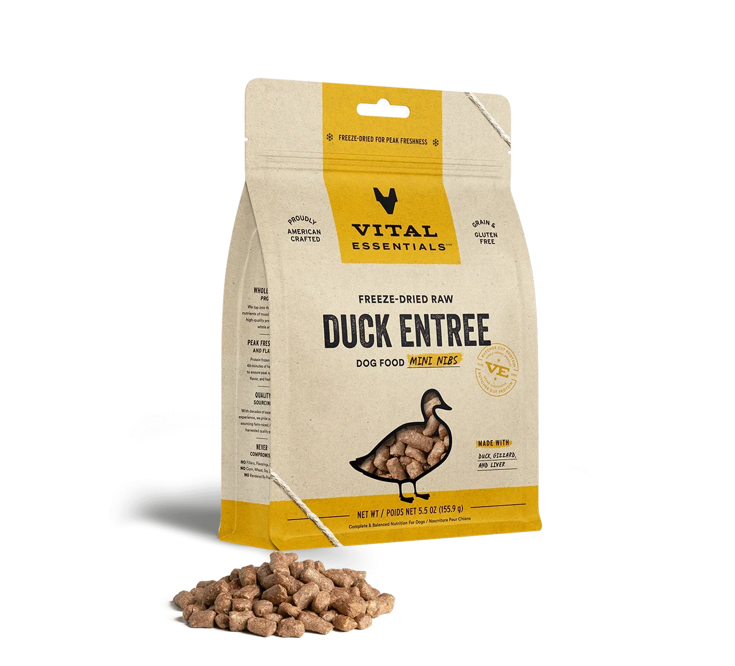 Vital Essentials Dog Freeze-Dried Mini Nibs Duck 5,5oz,