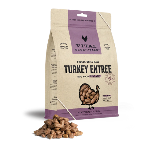 Vital Essentials Dog Freeze-Dried Mini Nibs Turkey 14oz,