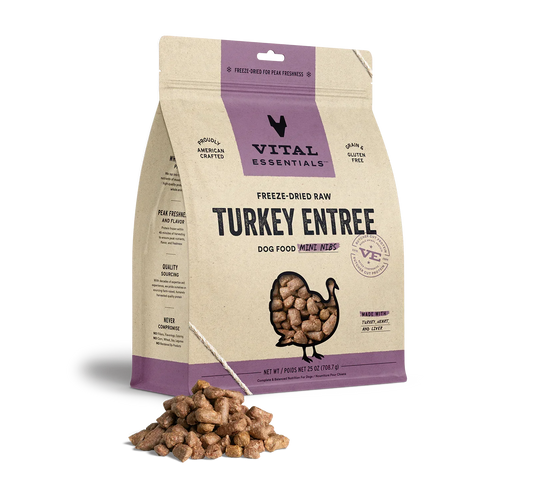 Vital Essentials Dog Freeze-Dried Mini Nibs Turkey 25oz,