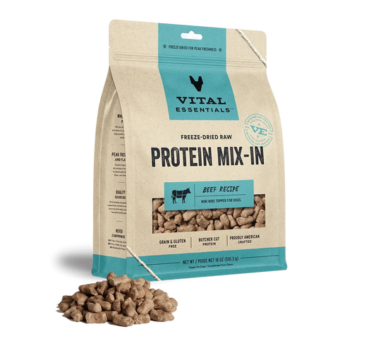 Vital Essentials Dog Freeze Dried Topper Beef 18oz,