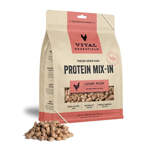 Vital Essentials Dog Freeze Dried Topper Chicken 18oz,