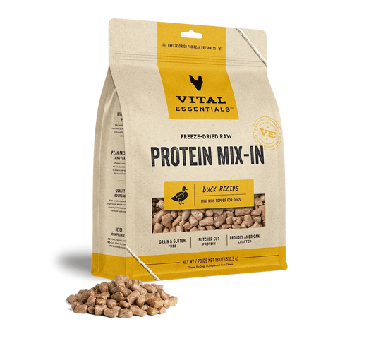 Vital Essentials Dog Freeze Dried Topper Duck 18oz,