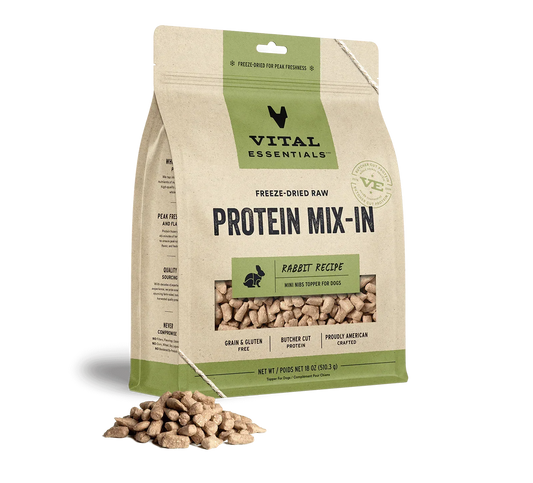 Vital Essentials Dog Freeze Dried Topper Rabbit 18oz,
