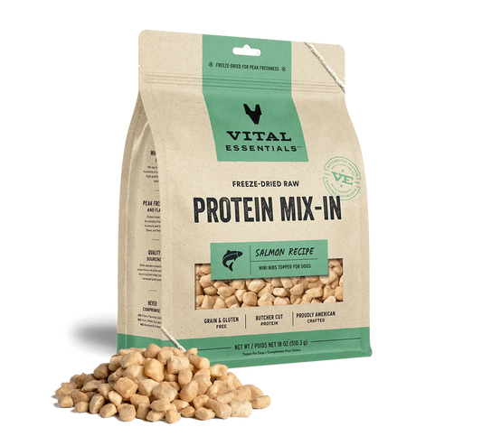 Vital Essentials Dog Freeze Dried Topper Salmon 18oz,