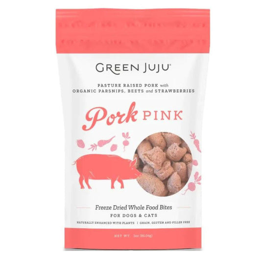 Green Juju Dog Freeze Dried Topper Pork Pink 3oz,