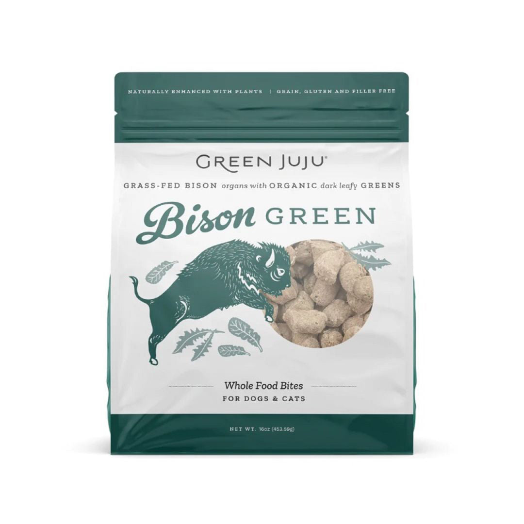 Green Juju Dog Freeze Dried Topper Bison Green 16oz,