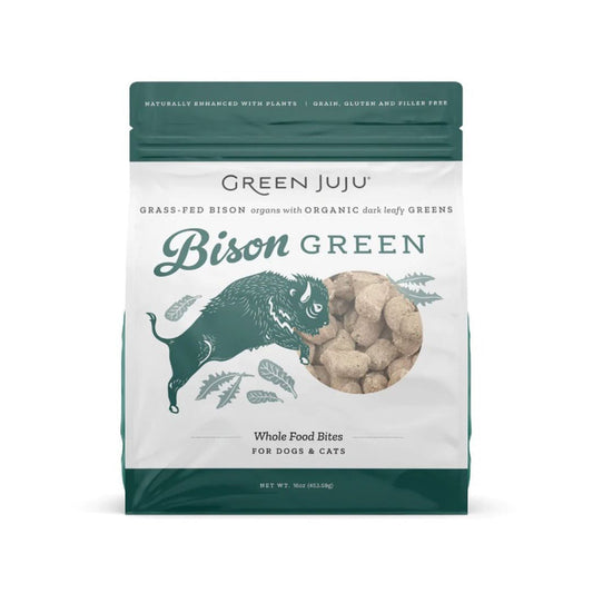 Green Juju Dog Freeze Dried Topper Bison Green 16oz,