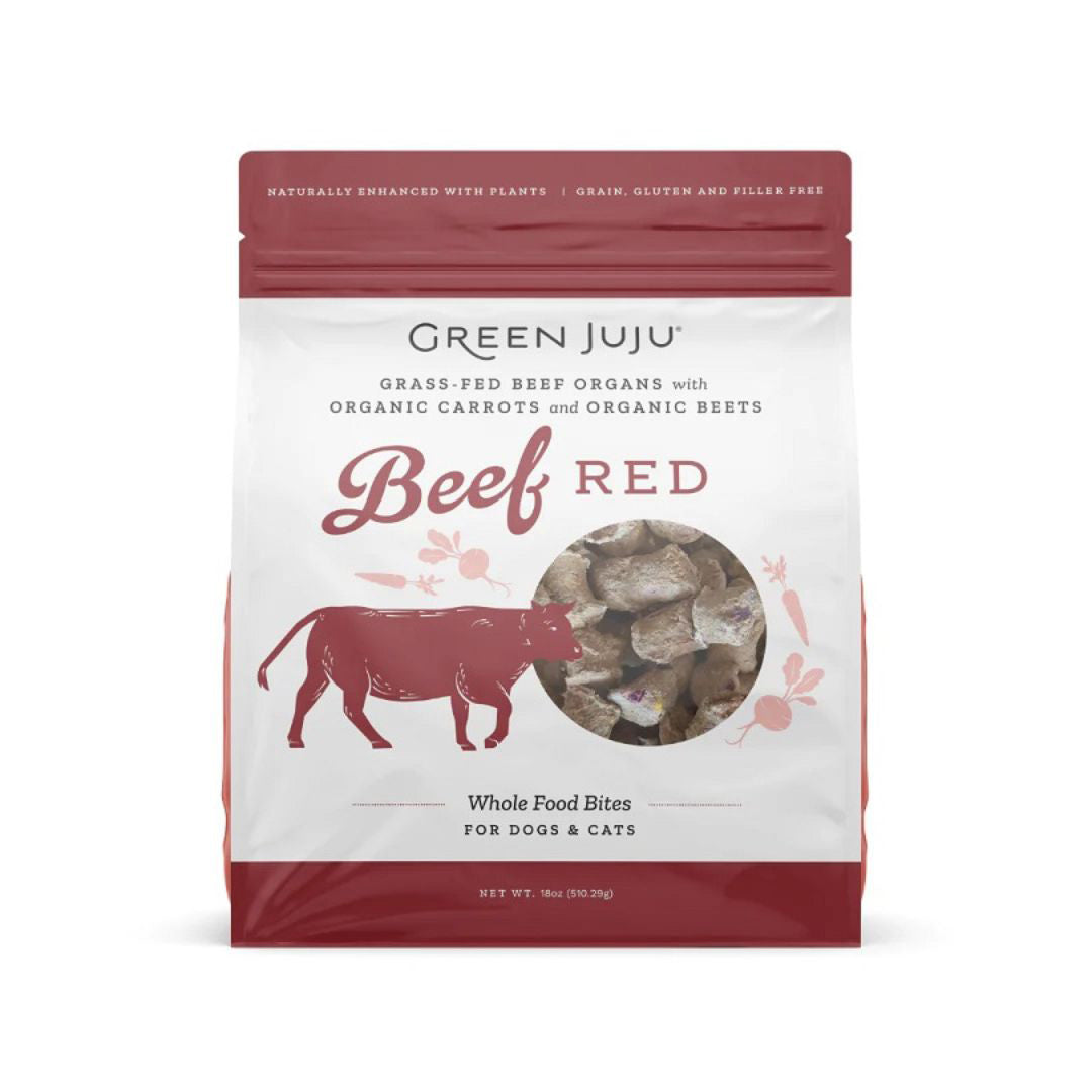 Green Juju Dog Freeze Dried Topper Beef Red 18oz,