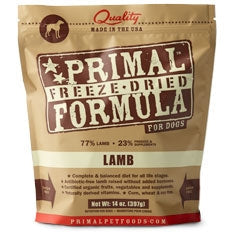 Primal Pet Foods Freeze Dried Dog Food 5,5oz,- Lamb
