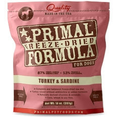 Primal Pet Foods Freeze Dried Dog Food 5,5oz,- Turkey Sardine