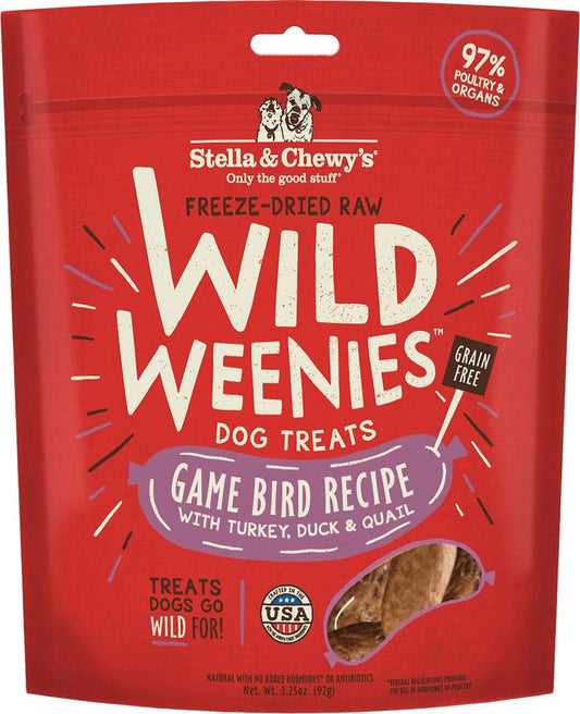 Stella And Chewys Dog Freeze Dried Weenie Game Bird 3,25 oz,