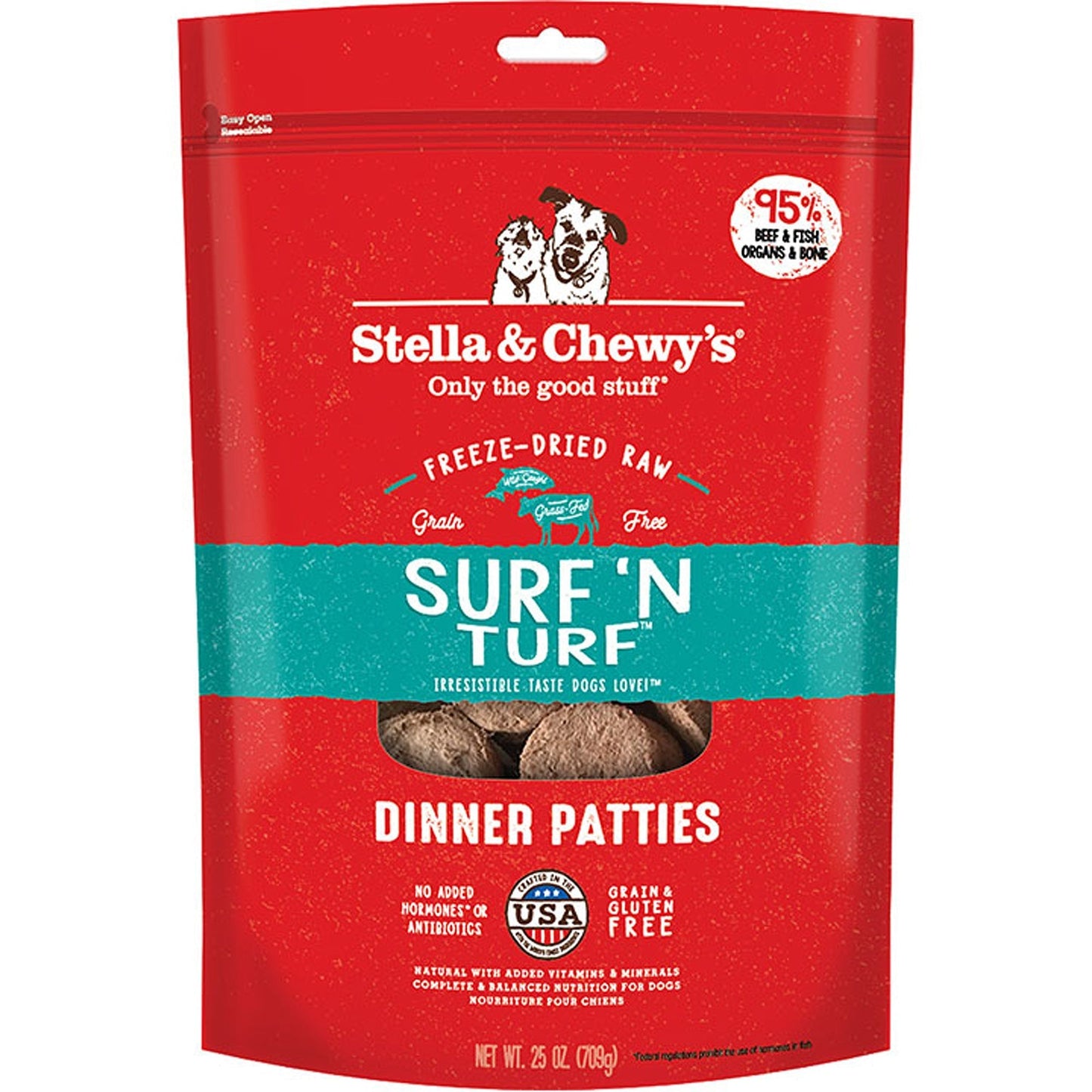 Stella And Chewys Dog Freeze-Dried Dinner Patties Surf And Turf 25 oz,