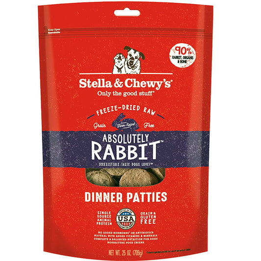 Stella And Chewys Dog Freeze-Dried Dinner Patties Rabbit 25 oz,
