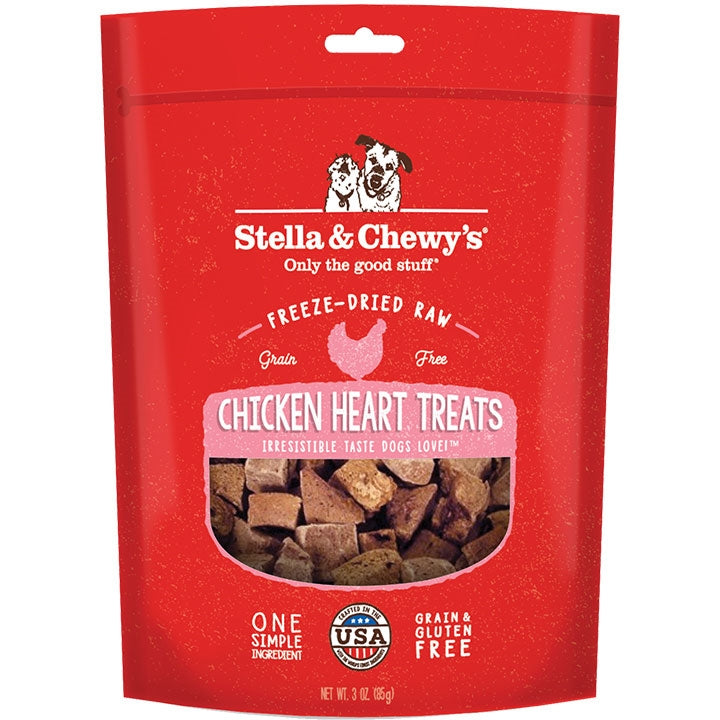 Stella And Chewys Dog Freeze-Dried Treat Chicken Hearts 3oz,