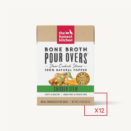 The Honest Kitchen Dog Pour Bone Broth Chicken 5,5 Oz, (Case Of 12)