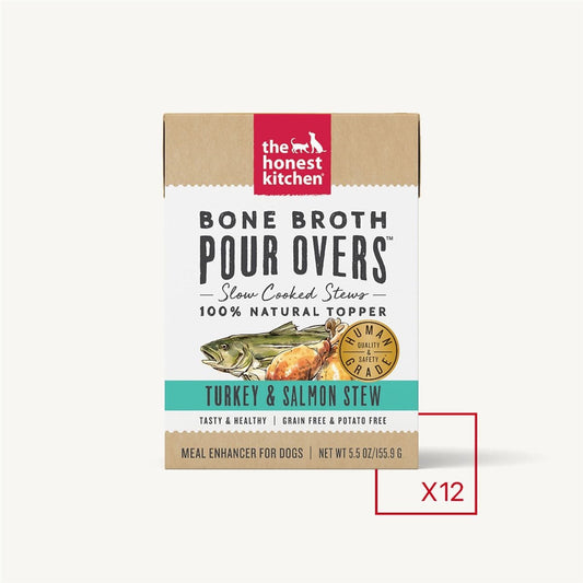 The Honest Kitchen Dog Pour Bone Broth Turkey Salmon 5,5Oz (Case Of 12)