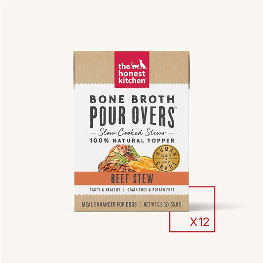 The Honest Kitchen Dog Pour Bone Broth Beef 5,5 Oz, (Case Of 12)