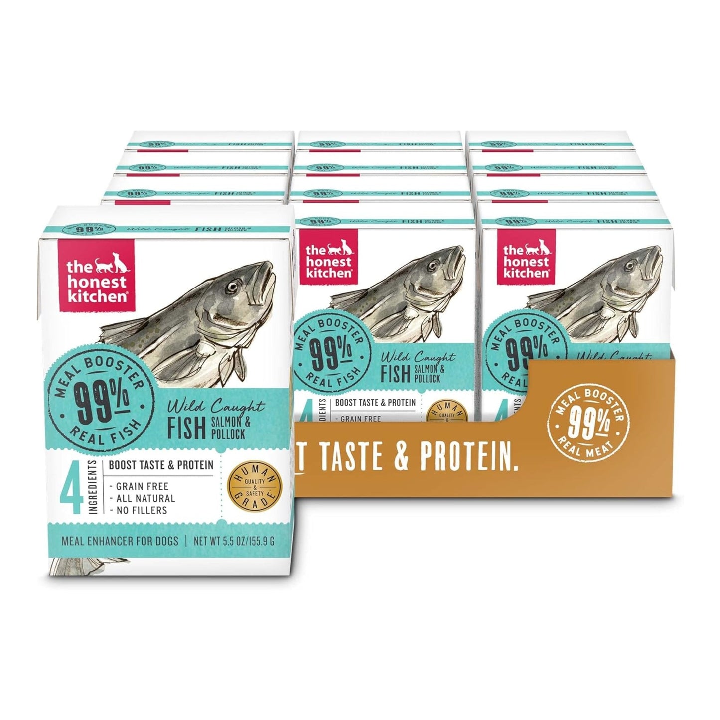 The Honest Kitchen Dog 99% Salmon and Pollock Meal Booster Wet Dog Food 5,5Oz Carton