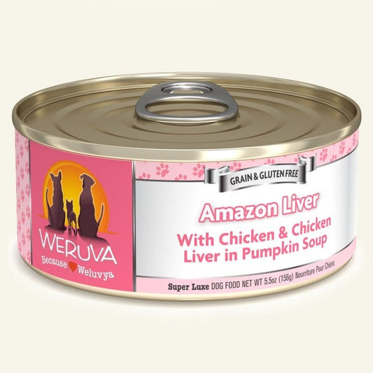 Weruva Dog Amazon Liver With Chicken And Chicken Liver In Pumpkin Soup 5,5oz, Case Of 24