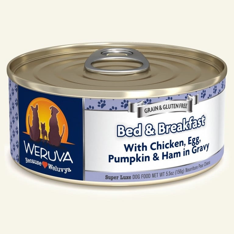 Weruva Dog Bed And Breakfast With Chicken; Egg; Pumpkin And Ham In Gravy 5,5oz, Case Of 24