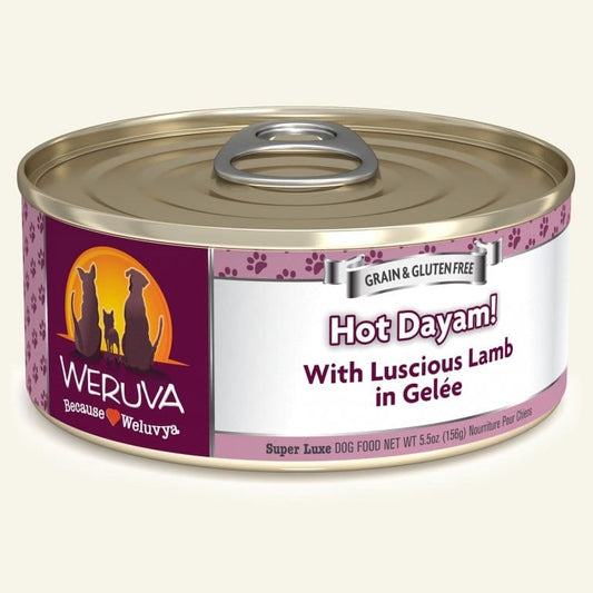 Weruva Dog Hot Dayam! with Luscious Lamb in Gele 5,5oz, Case Of 24