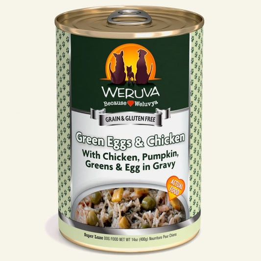 Weruva Dog Green Eggs And Chicken With Chicken; Pumpkin; Greens And Egg In Gravy 14oz, Case Of 12