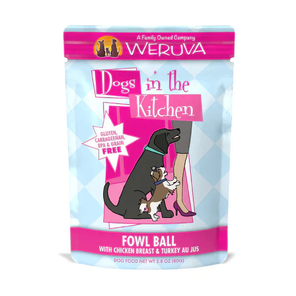 Dogs In The Kitchen Dog Fowl Ball 2,8oz, Pouch (Case Of 12)