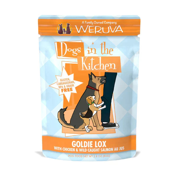 Dogs In The Kitchen Dog Goldie Lox With Chicken And Wild-Caught Salmon Au Jus 2,8oz, Pouch (Case Of 12)