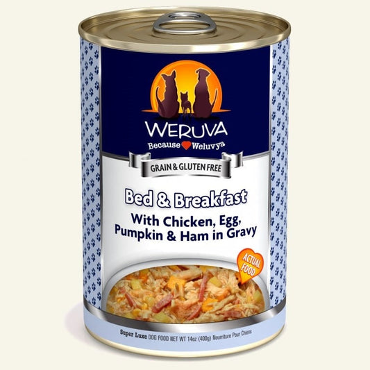 Weruva Dog Bed And Breakfast With Chicken; Egg; Pumpkin And Ham In Gravy 14oz, Case Of 12