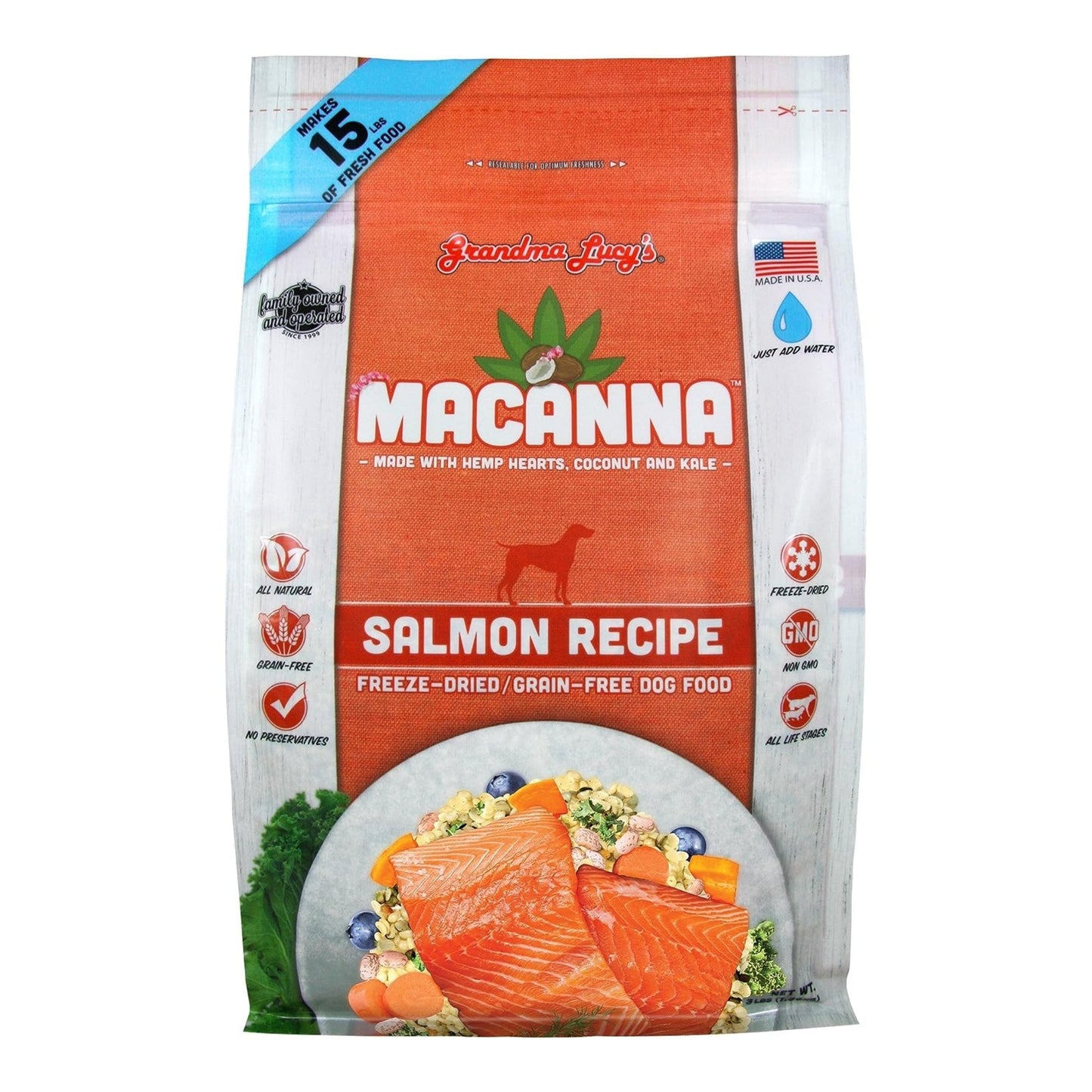Grandma Lucys Dog Macanna Ana Grain Free Free Salmon 3 Lbs,
