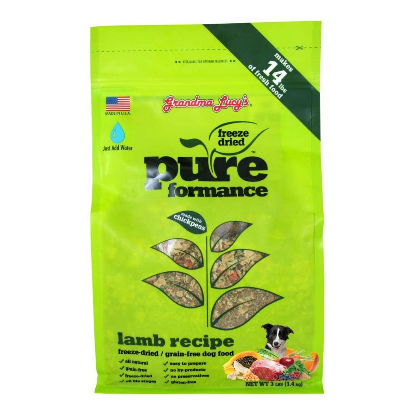 Grandma Lucys Dog Pure Grain Free Lamb Chickpea 3 Lbs,