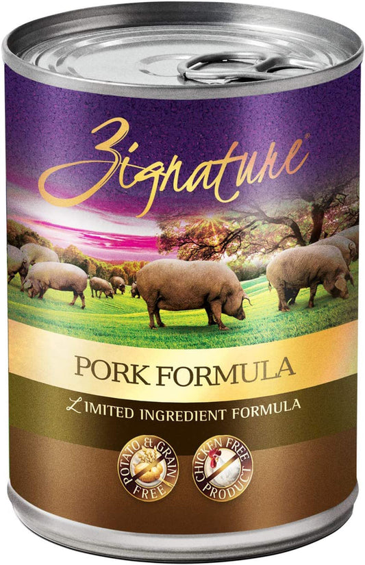 Zignature Dog Canned 13oz, Pork (Case Of 12)
