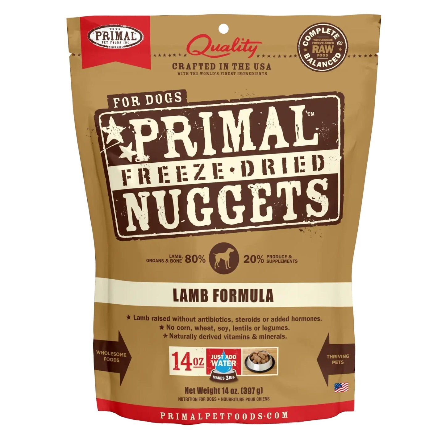 Primal Pet Foods Freeze Dried Dog Food 14oz, Lamb