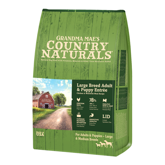 Grandma Mae's Country Naturals Large Breed Adult & Puppy Entr������������e Dry Dog Food Chicken & Rice 1ea/14 lb