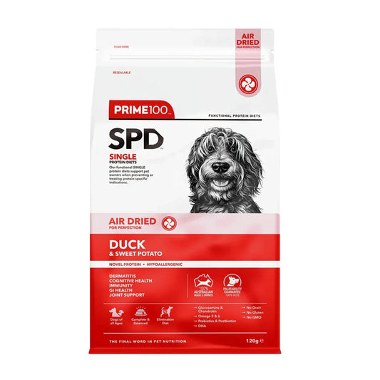 DOG FOOD: Prime100 SPD Air Duck & Sweet Potato 120g