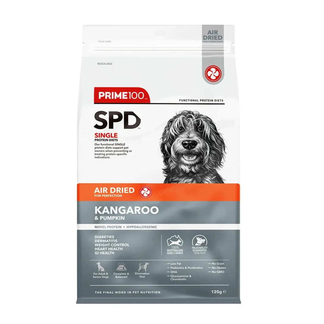 DOG FOOD: Prime100 SPD Air Kangaroo & Pumpkin 120g