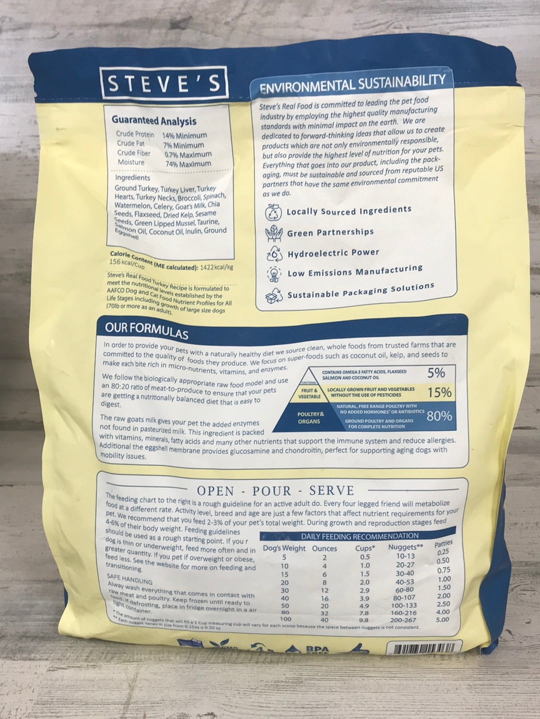 Steve's Real Food Turkey Diet Frozen Raw Dog Food