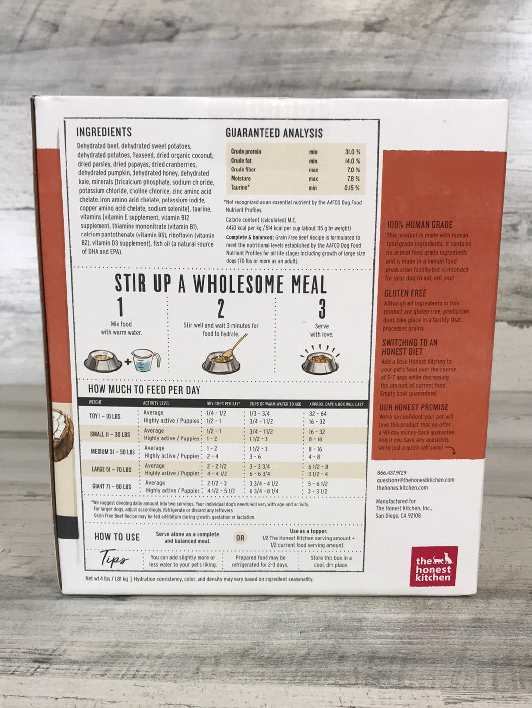 The Honest Kitchen Grain Free Beef Dehydrated Dog Food