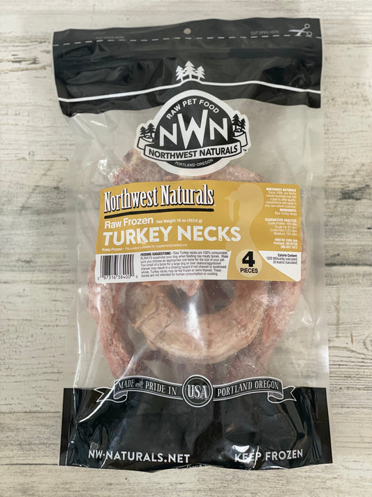 Northwest Naturals Frozen Raw Turkey Necks 4-Pack